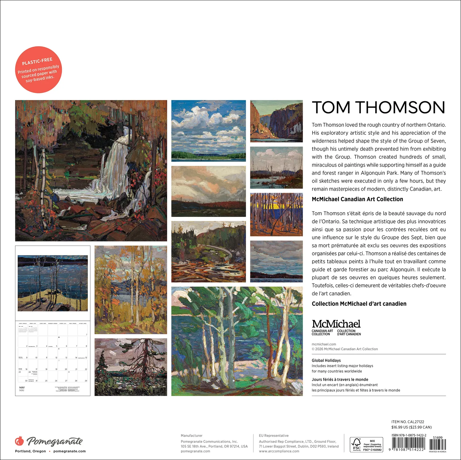 Pomegranate Tom Thomson vægkalender 2027 landskab