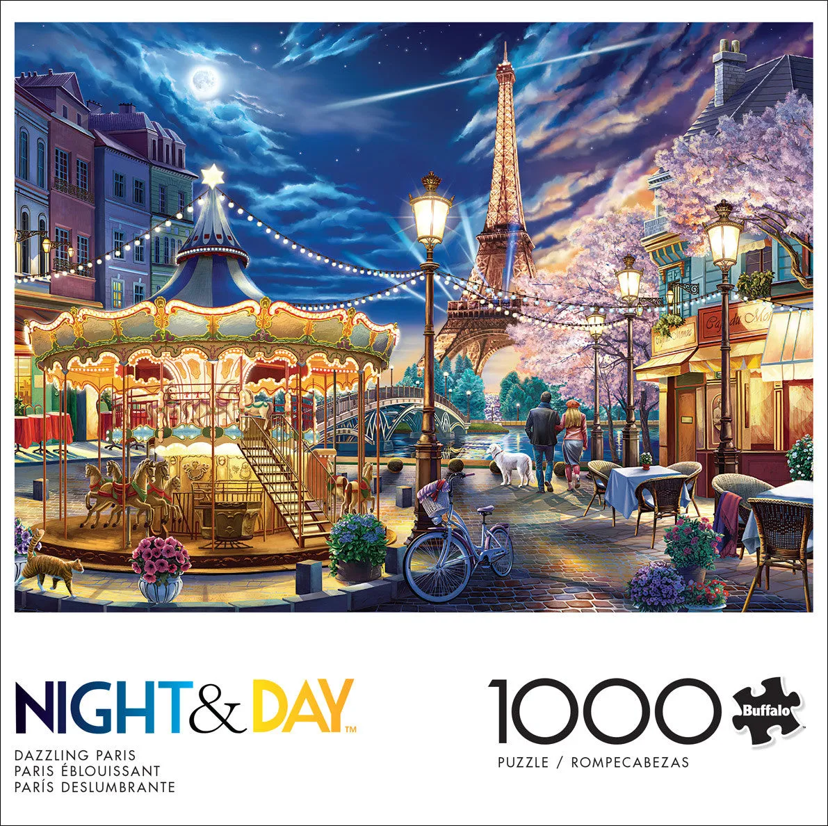 Buffalo Games Night & Day Dazzling Paris puslespil 1000 brikker