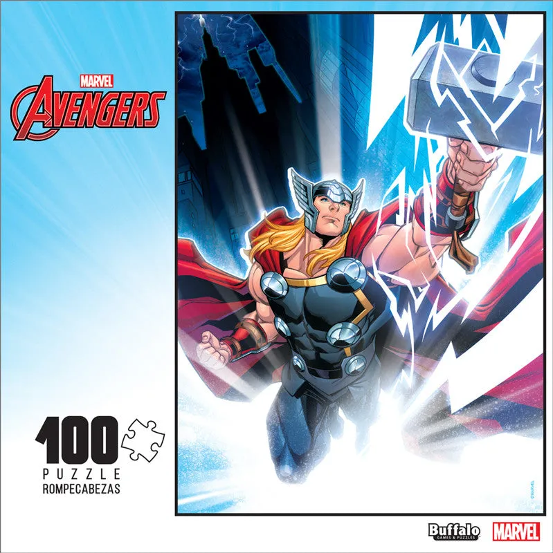 Buffalo Games Thor Mighty Avenger puslespil 100 brikker lynmotiv