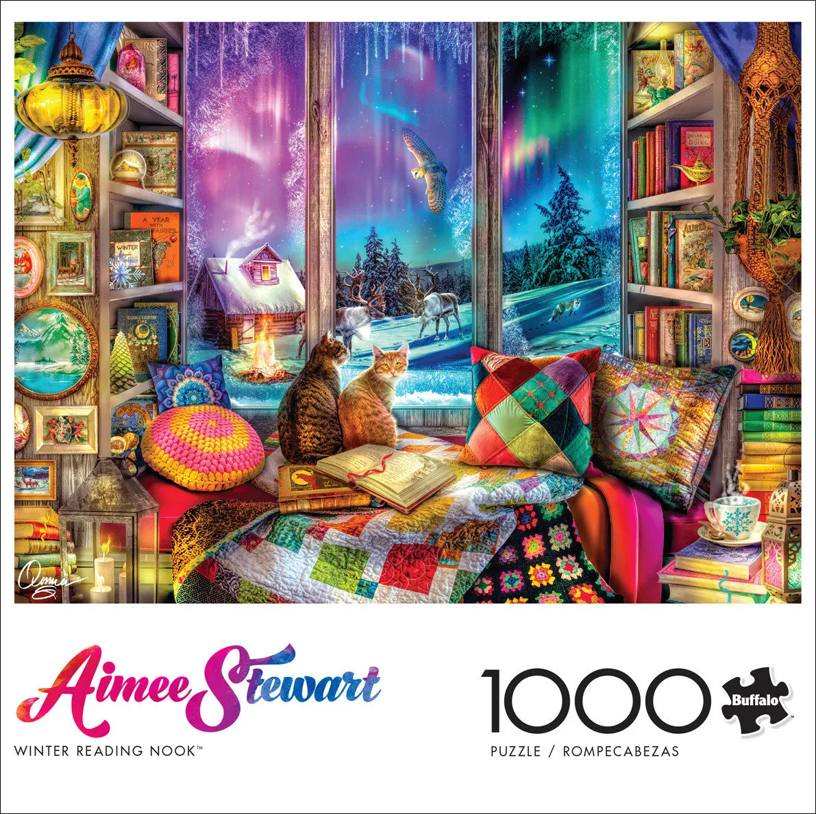 Buffalo Games Aimee Stewart Winter Reading Nook puslespil 1000 brikker vinter