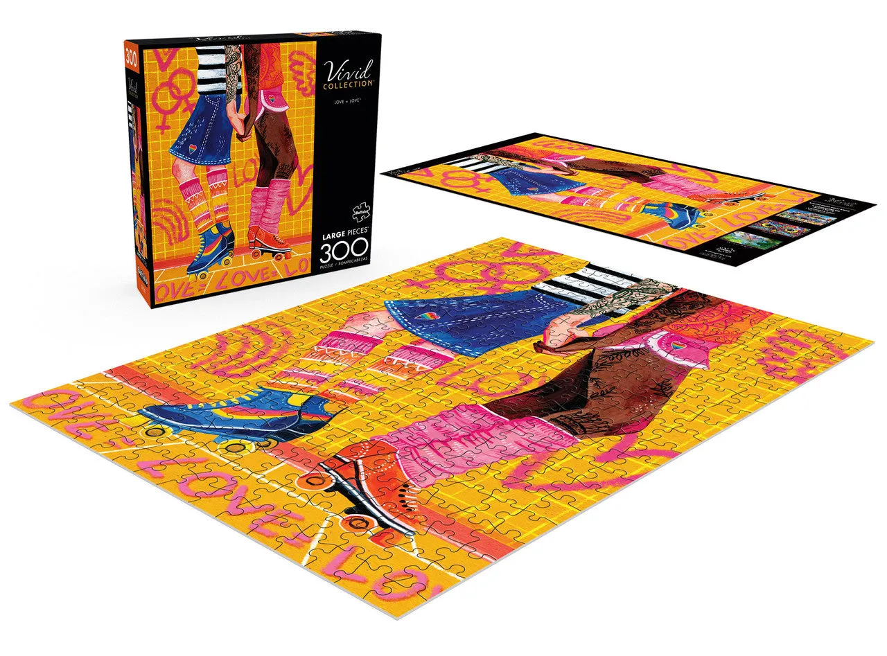 Buffalo Games Vivid Love = Love puslespil 300 store brikker rulleskøjter