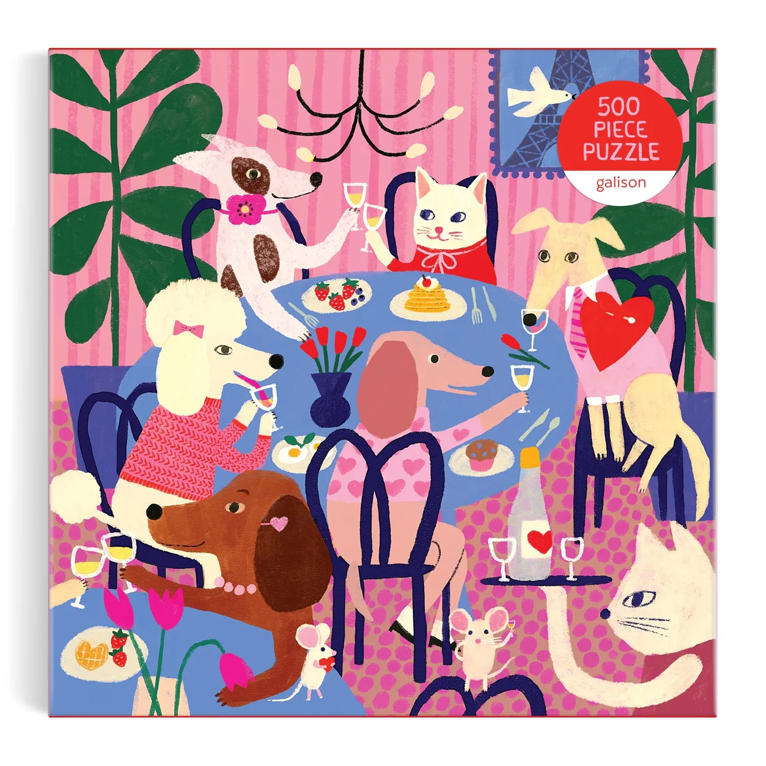 Galison Paws for Love puslespil 500 brikker hunde katte
