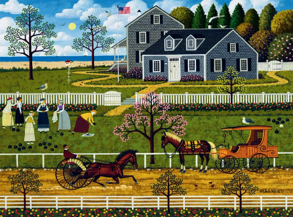 Buffalo Games Charles Wysocki Boccie Ladies puslespil 1000 brikker