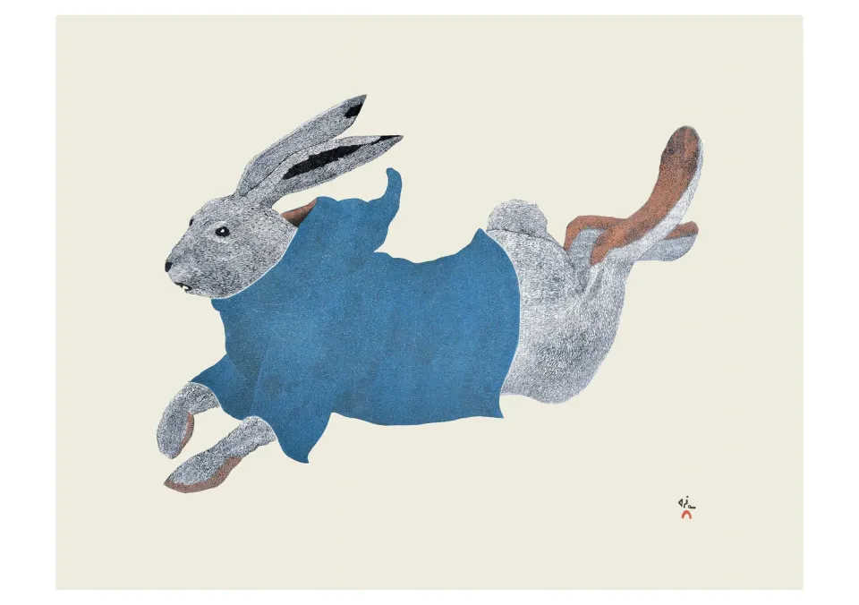 Pomegranate Tim Pitsiulak Running Rabbit kort kanin