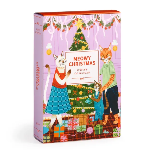 Galison Meowy Christmas 12 Days puslespil 500 brikker katte
