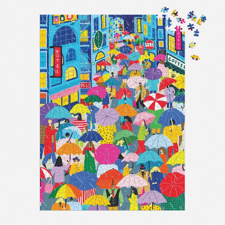 Galison Umbrella Lane puslespil 1000 brikker bymotiv
