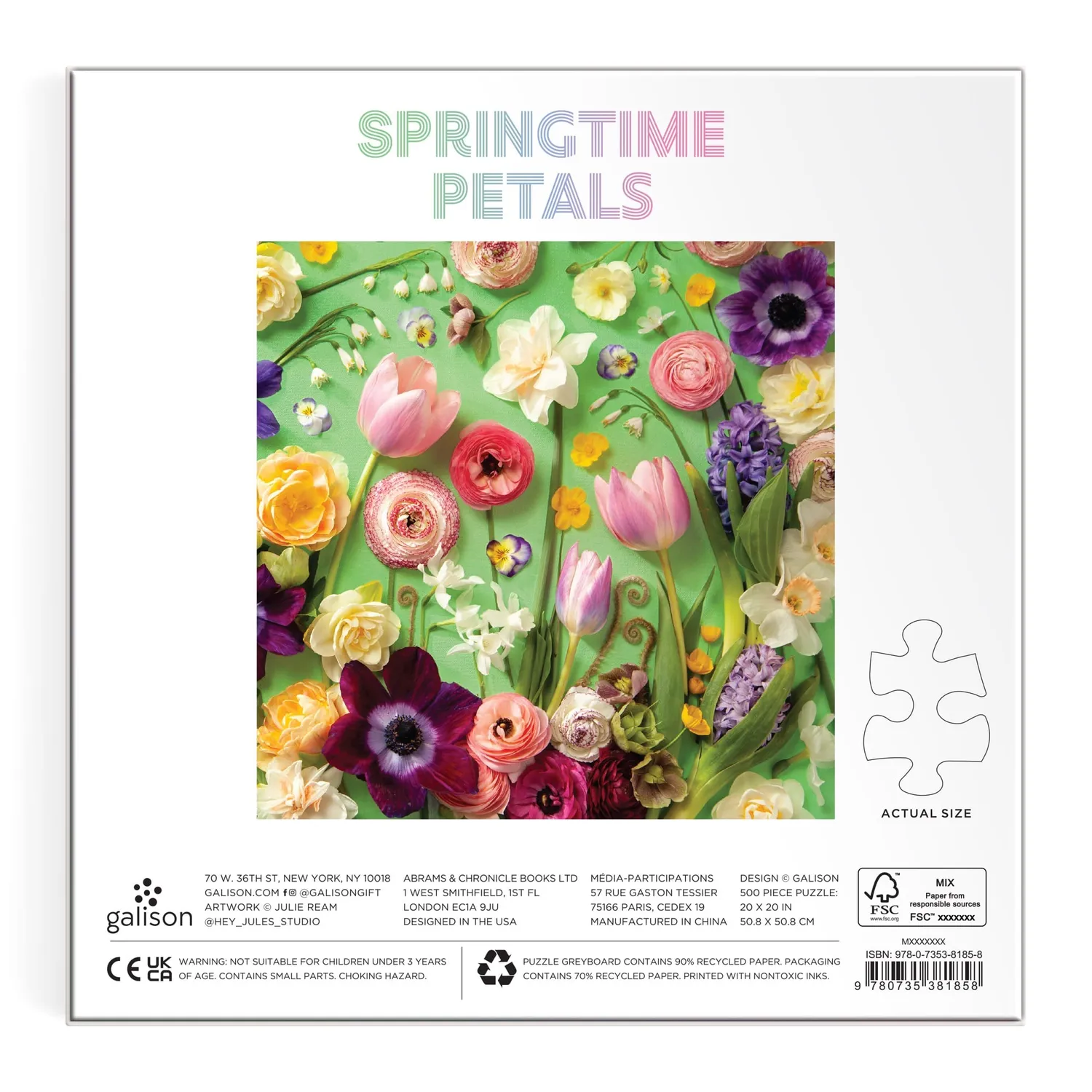 Galison Springtime Petals puslespil 500 brikker blomster