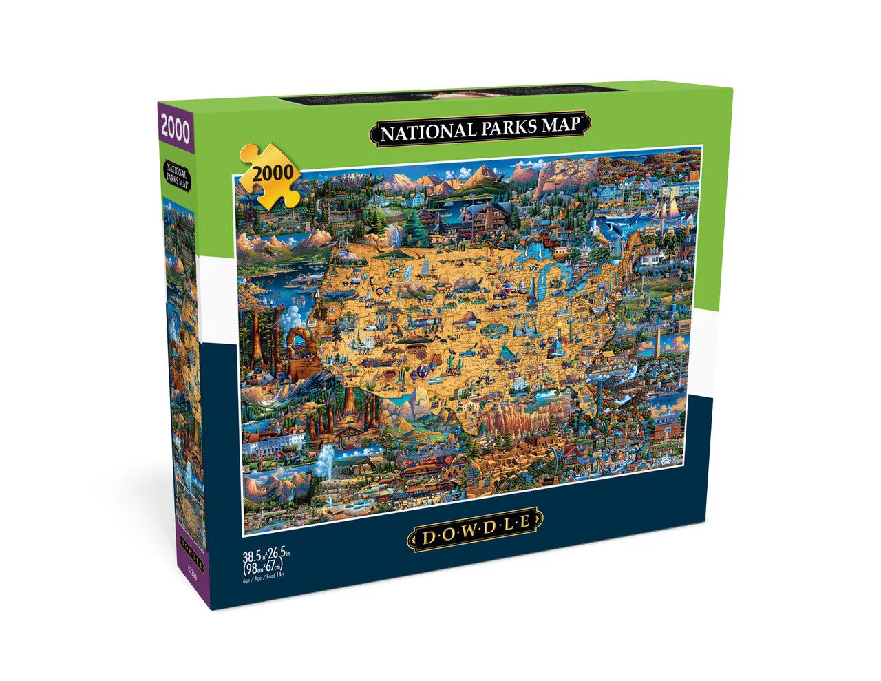 Buffalo Games Eric Dowdle National Parks Map puslespil 2000 brikker kort
