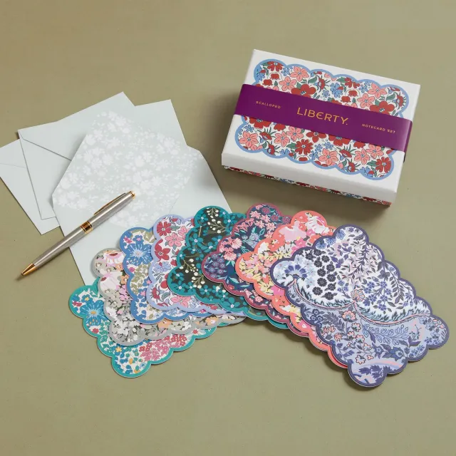 Galison Liberty Scalloped brevkort 8 stk blomster