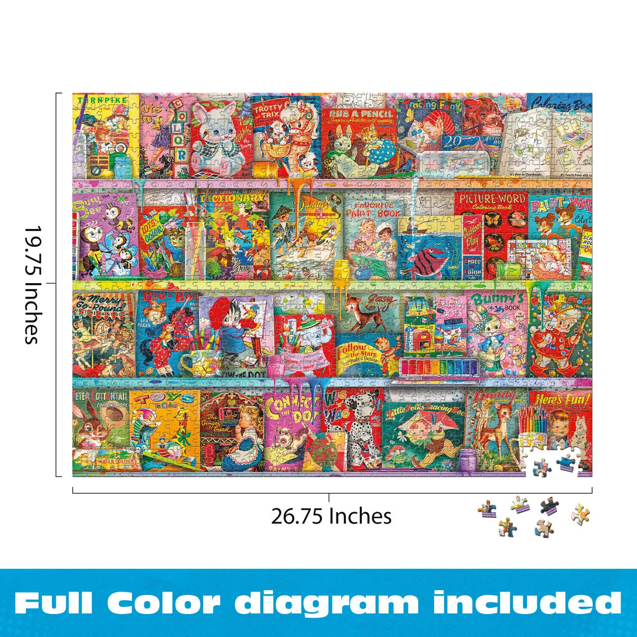 Buffalo Games Aimee Stewart Kitschy Funbook Nook puslespil 1000 brikker collage