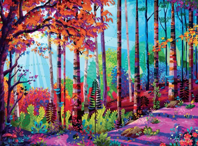 Buffalo Games Woodland puslespil 1000 brikker farverig skov