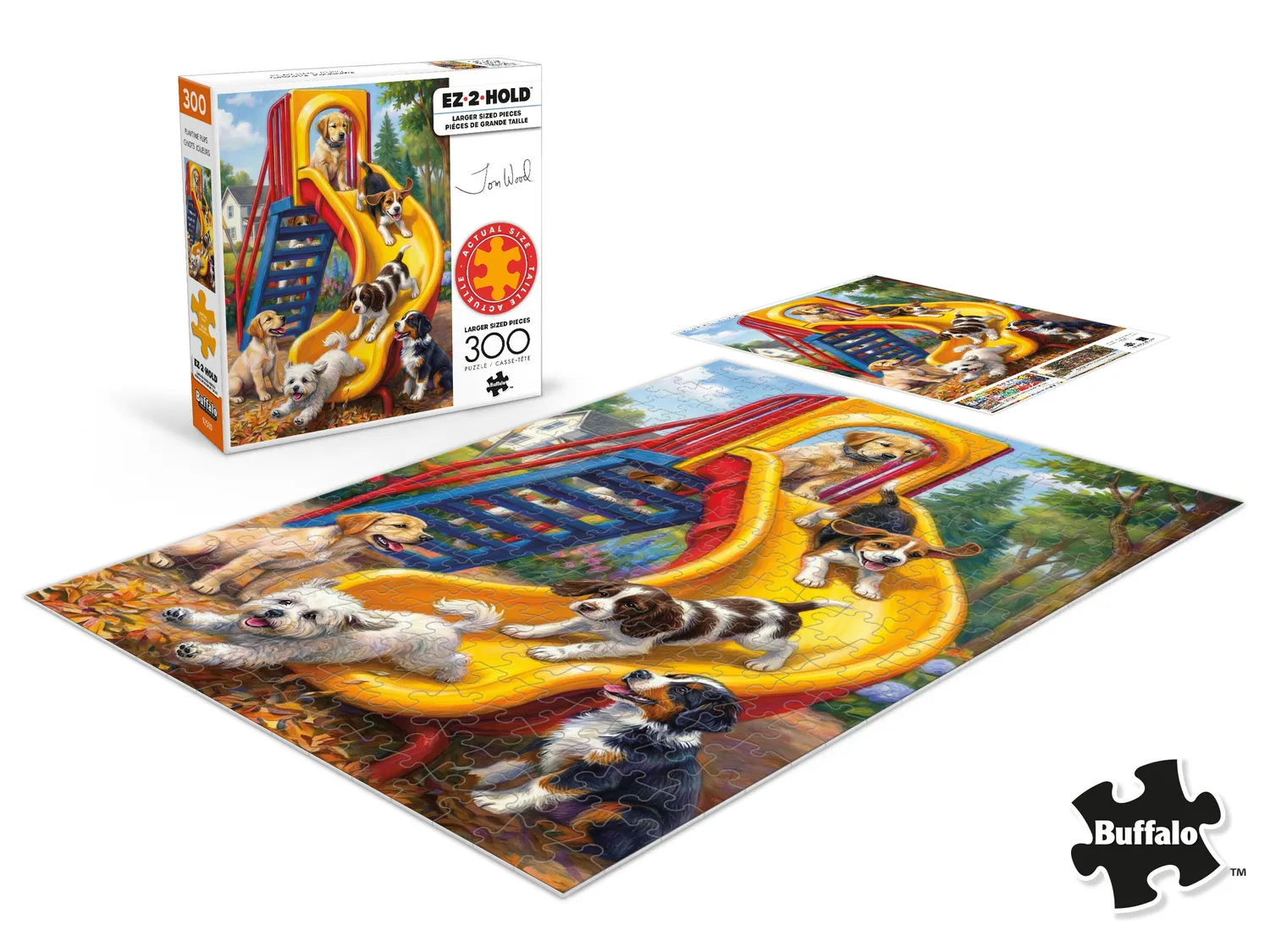 Buffalo Games Playtime Pups puslespil 300 store brikker hvalpe