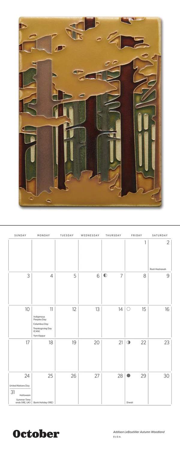 Pomegranate Arts & Crafts Tiles mini vægkalender 2027