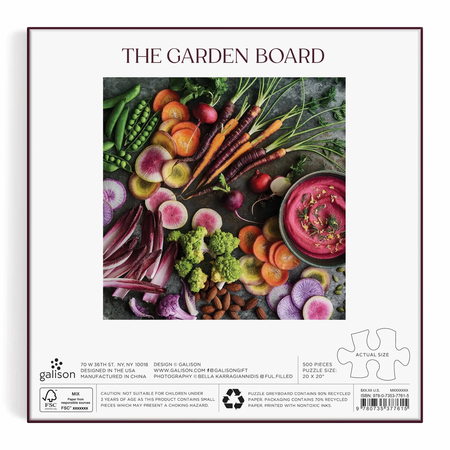 Galison The Garden Board puslespil 500 brikker grønt