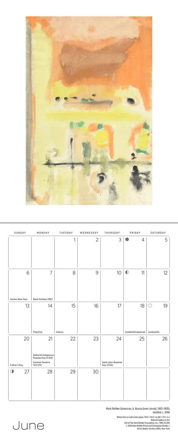 Pomegranate Rothko 2027 mini vægkalender