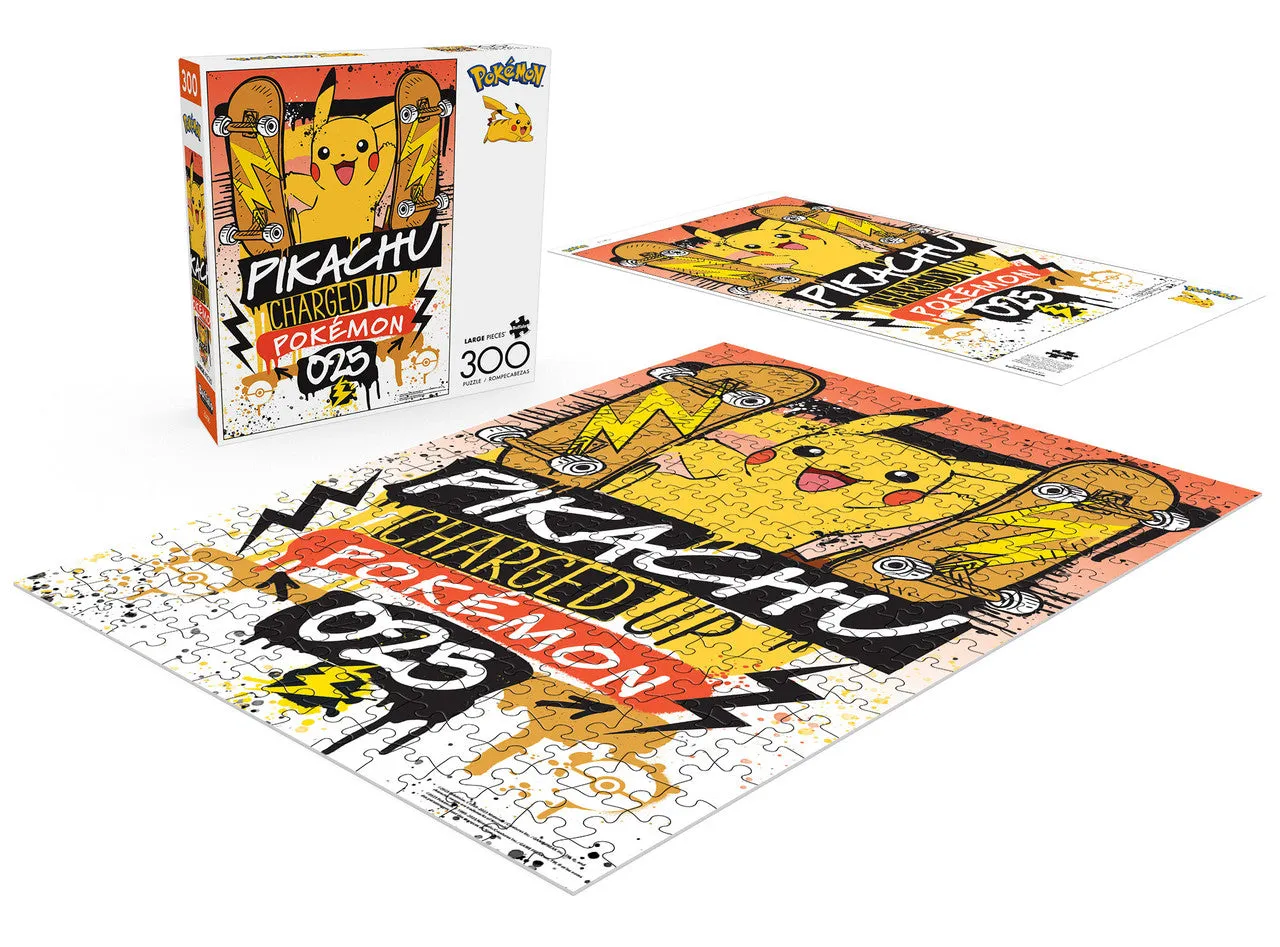 Buffalo Games Pokémon Charged Up puslespil 300 brikker store brikker