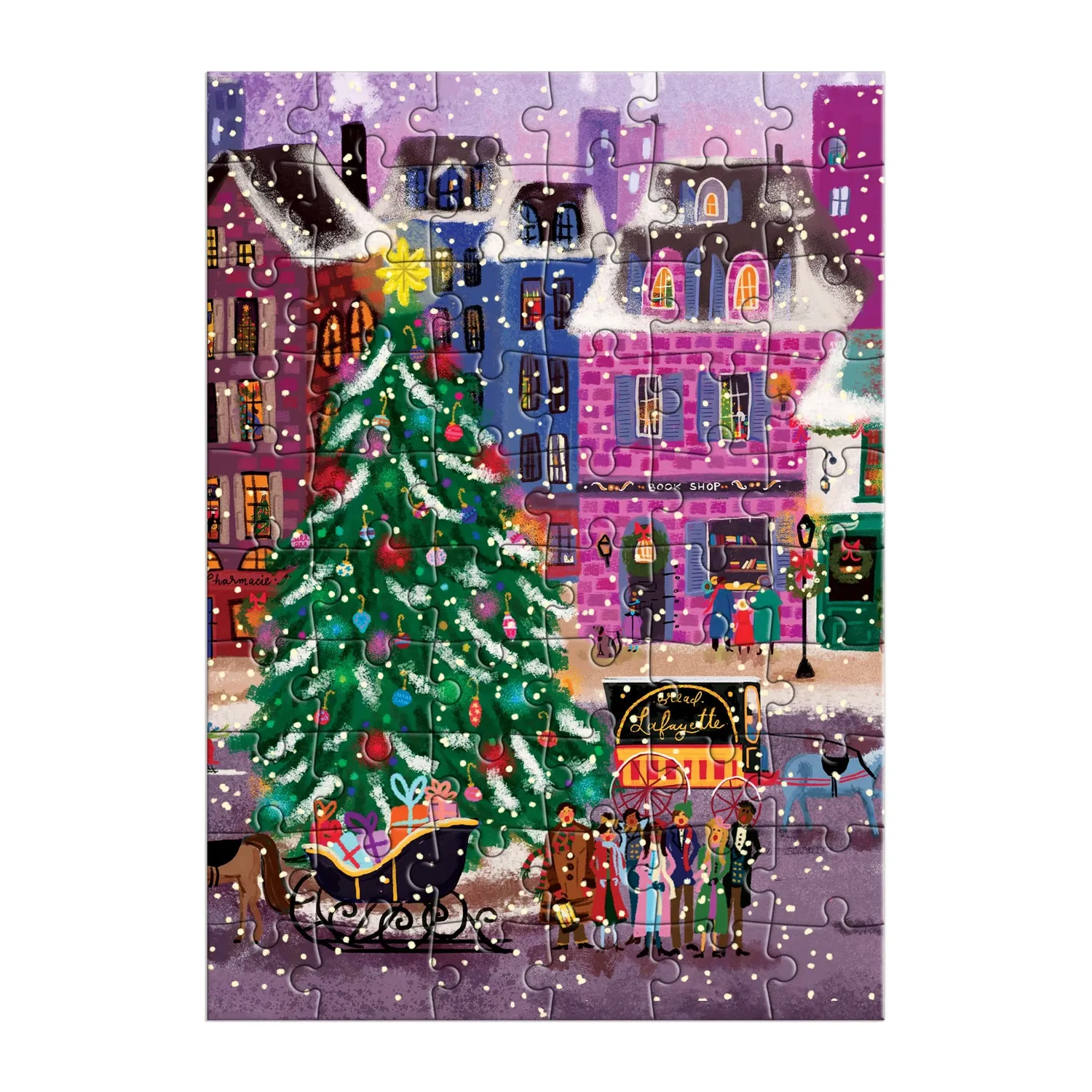Galison Joy Laforme Christmas julekort puslespil 60 brikker