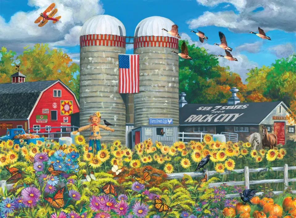 Buffalo Games Country Life Rock City Farm puslespil 1000 brikker
