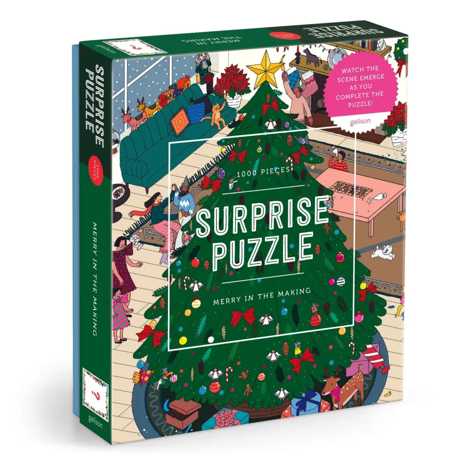 Galison Hye Jin Chung Merry In The Making Surprise puslespil 1000 brikker jul