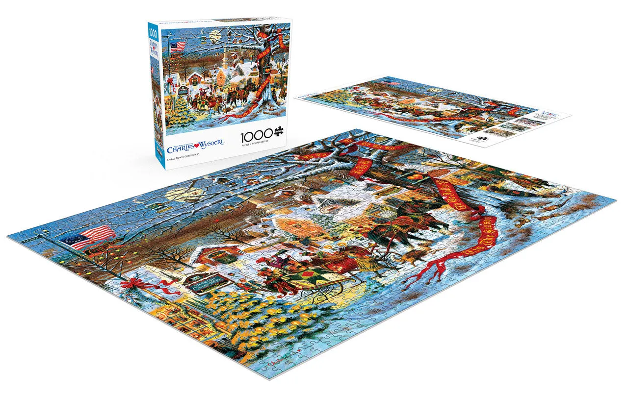 Buffalo Games Charles Wysocki Small Town Christmas puslespil 1000 brikker