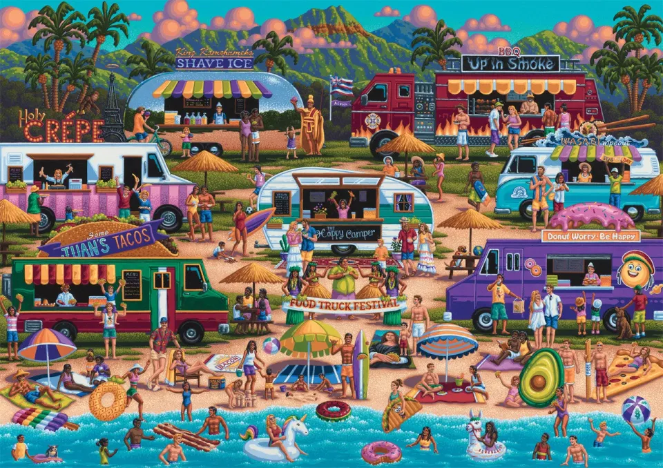 Buffalo Games Hawaiian Food Truck puslespil 300 store brikker