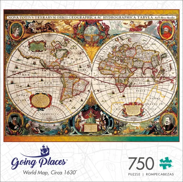 Buffalo Games Going Places World Map puslespil 750 brikker kort