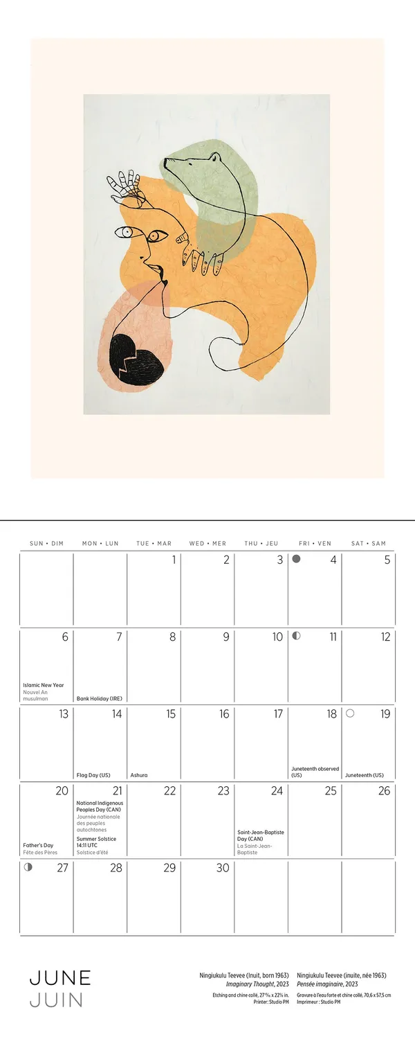 Pomegranate Inuit Art Kinngait 2027 minivægkalender
