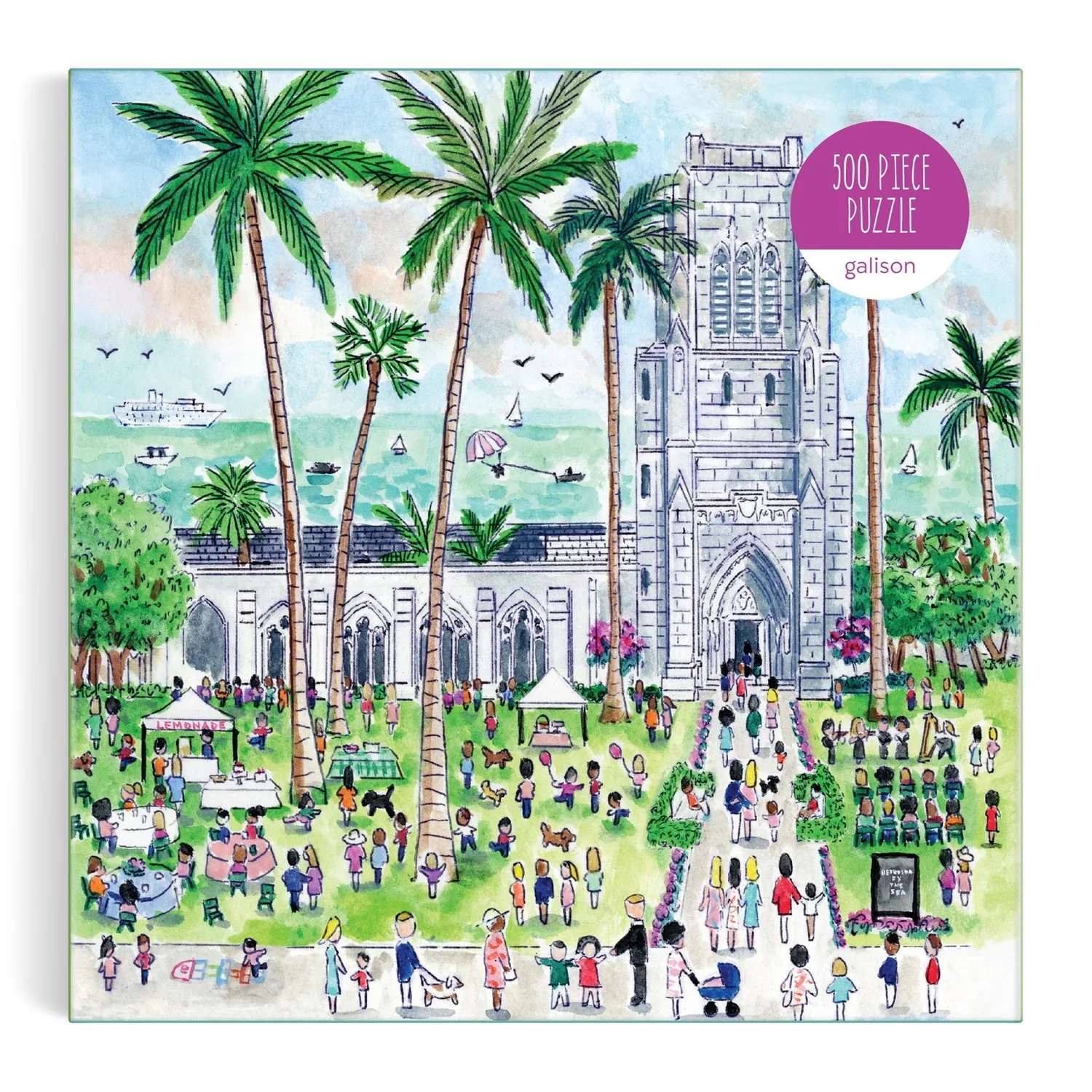Good Puzzle Co. Michael Storrings Sunday in Palm Beach puslespil 500 brikker kirke