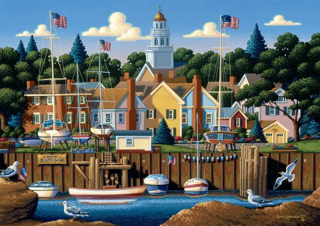 Buffalo Games Eric Dowdle Marblehead puslespil 300 brikker havn