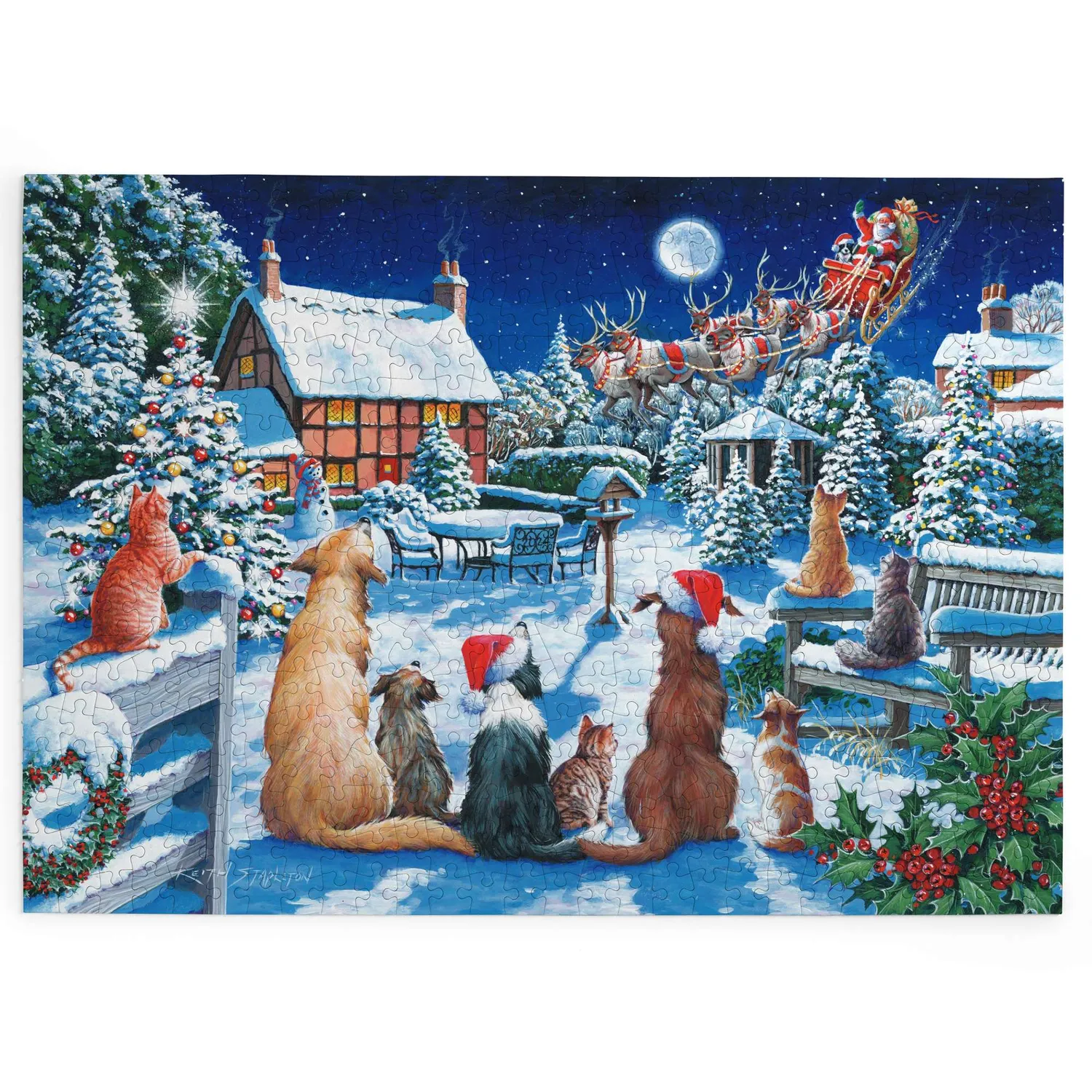House of Puzzles No.19 Santa Paws julepuslespil 500 store brikker