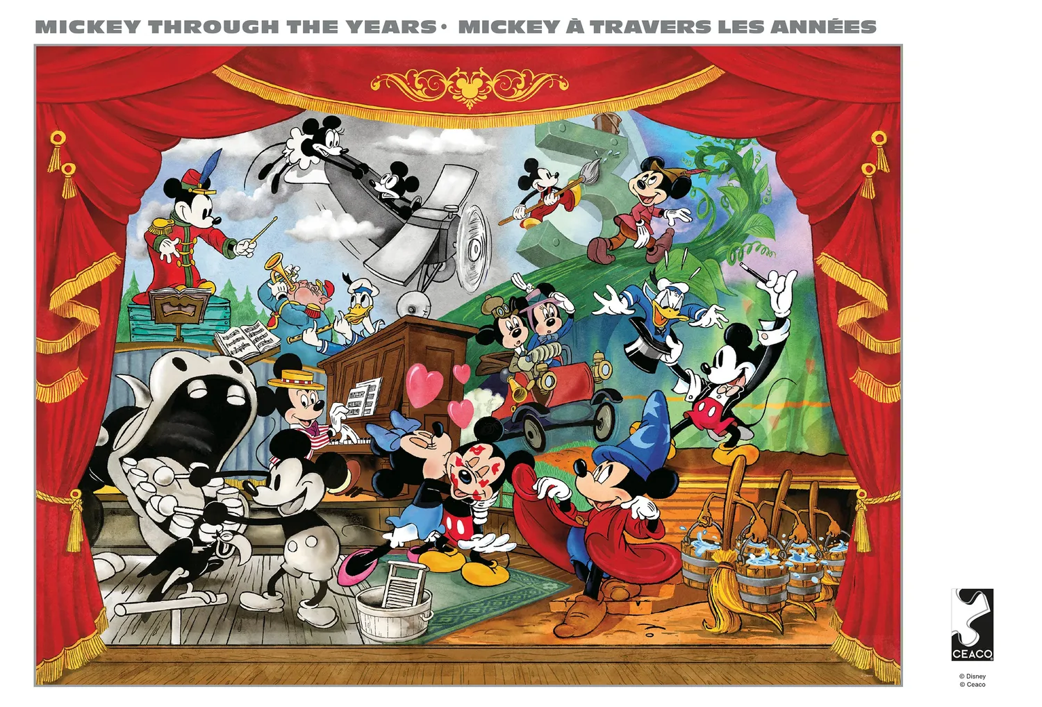 Buffalo Games Silver Select Mickey Through the Years puslespil 1000 brikker Disney