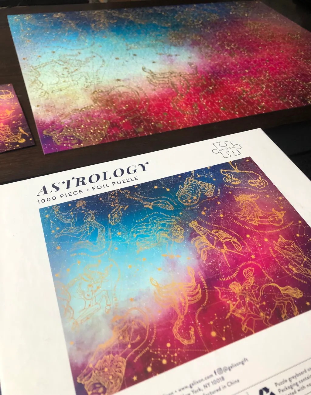 Galison Cosmos Astrology foliepuslespil 1000 brikker guld
