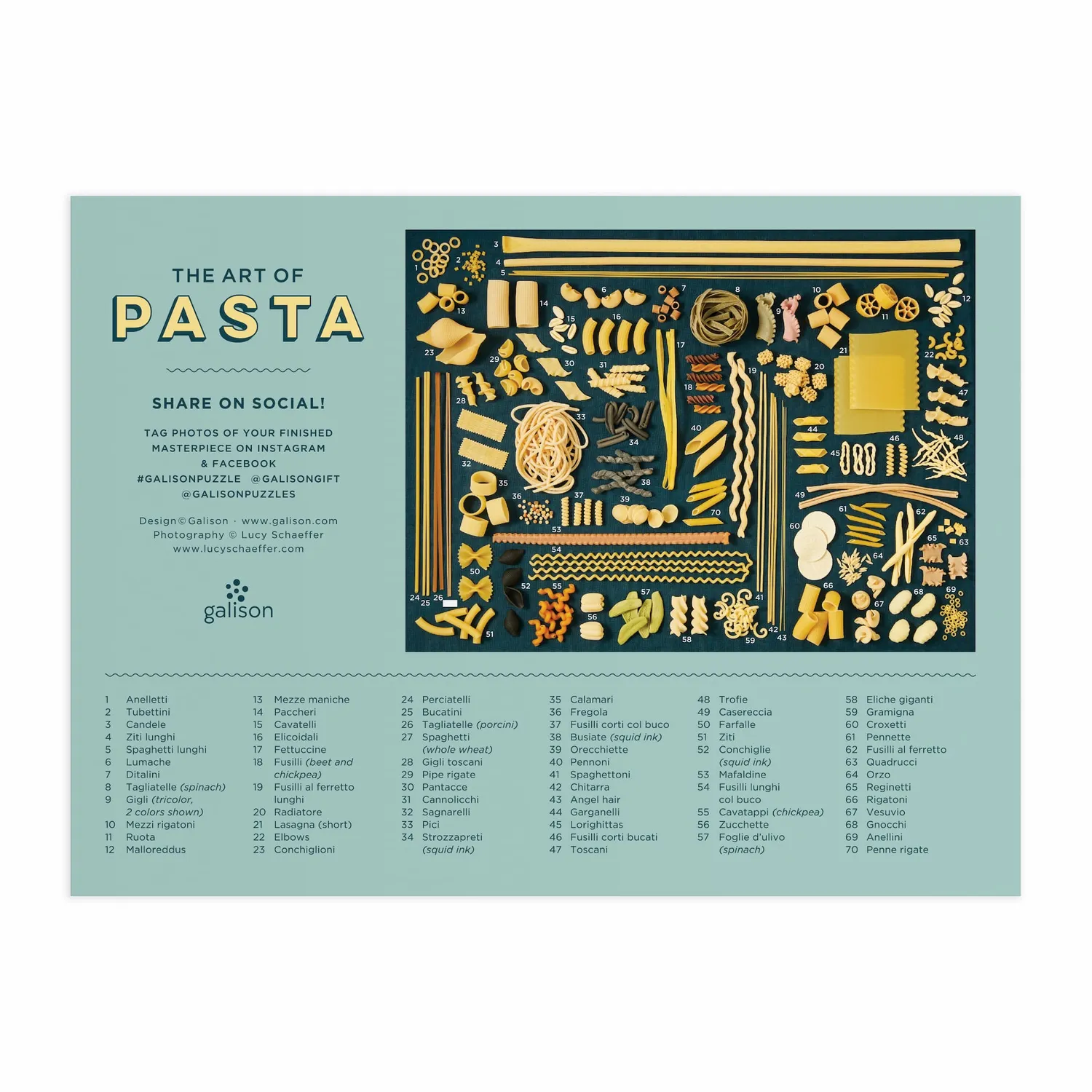 Good Puzzle Co. Art of Pasta puslespil 1000 brikker formede