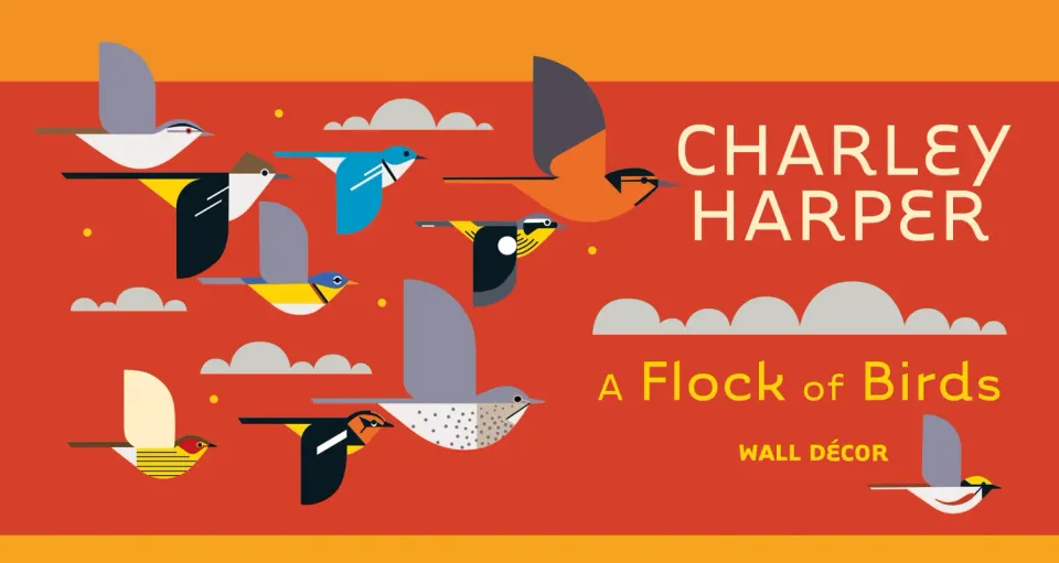 Pomegranate Charley Harper A Flock of Birds vægklistermærker