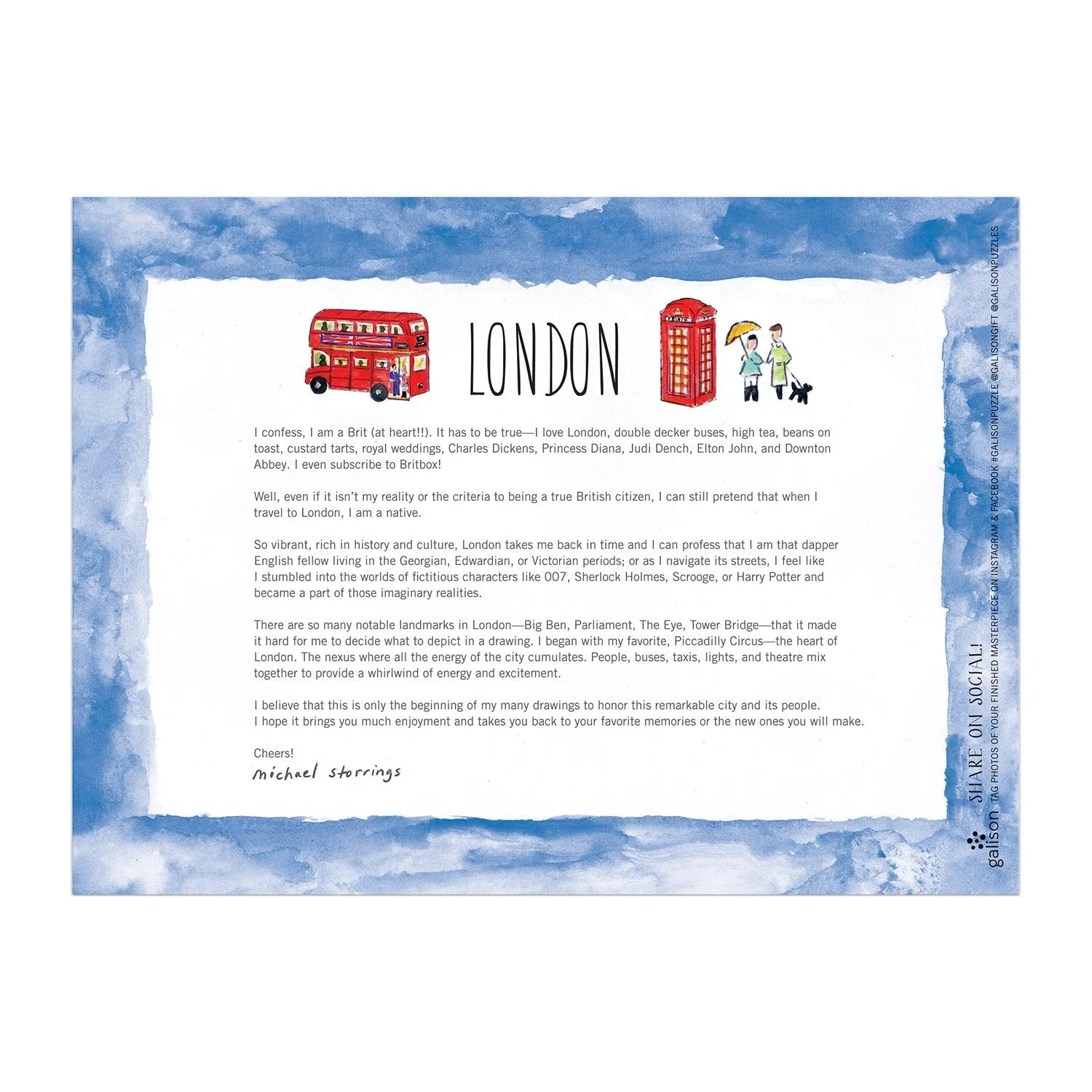 Galison Michael Storrings London puslespil 1000 brikker bymotiv