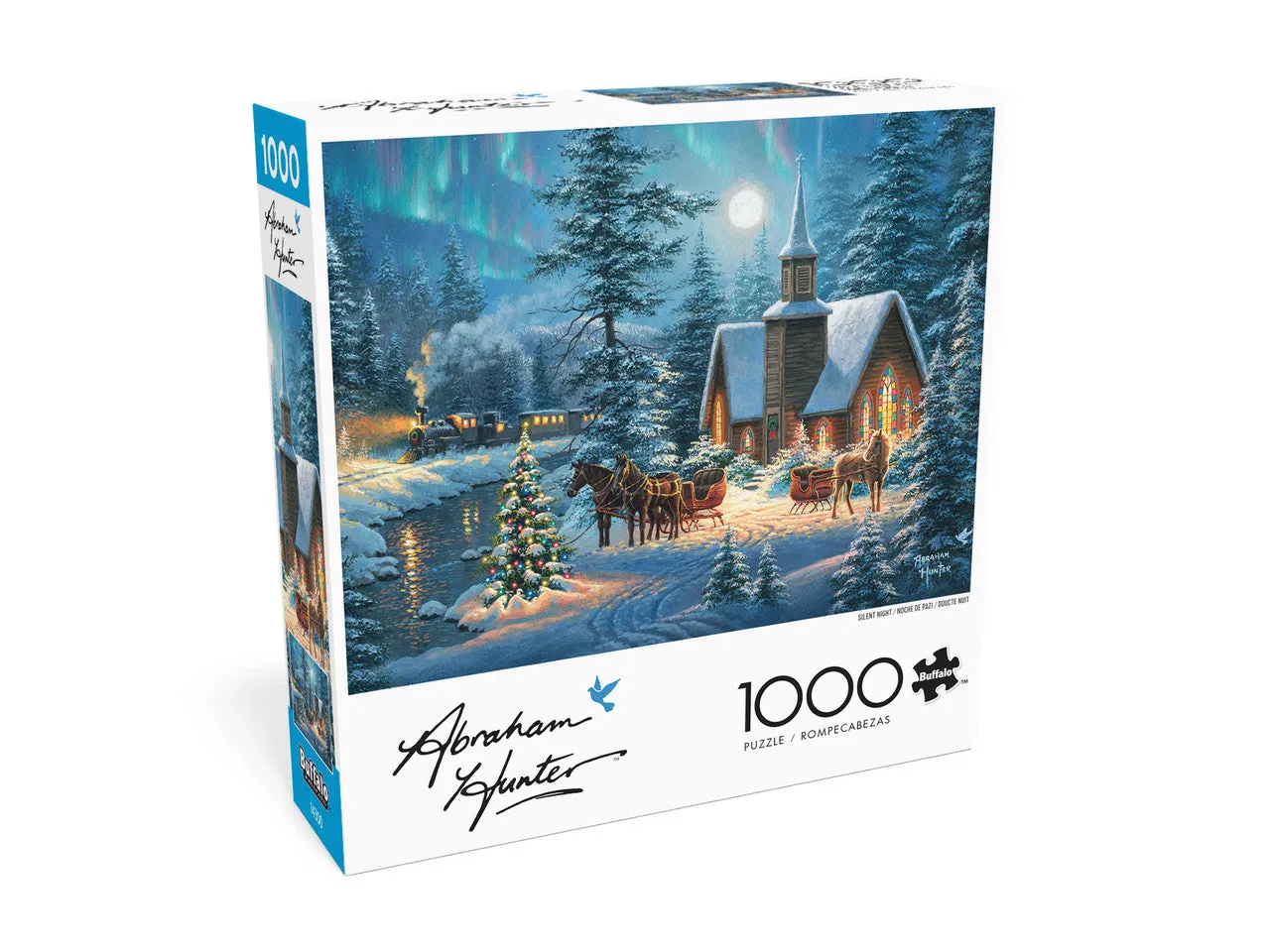 Buffalo Games Abraham Hunter Silent Night puslespil 1000 brikker jul
