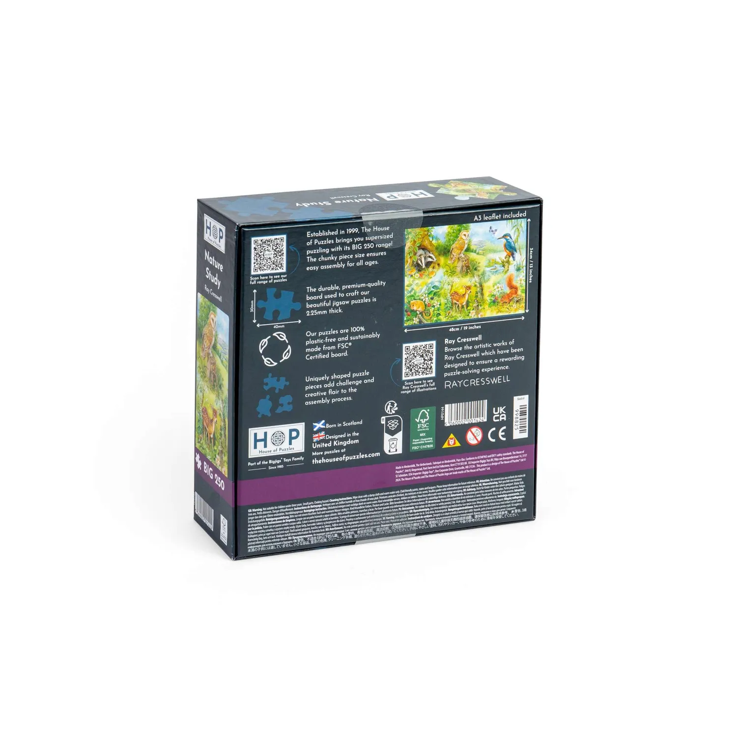 House of Puzzles BIG Nature Study puslespil 250 brikker dyr