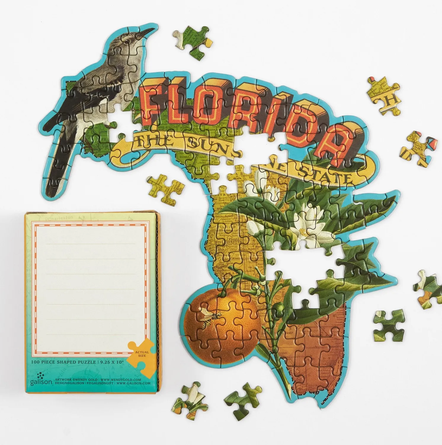Galison Wendy Gold Florida puslespil 100 brikker mini