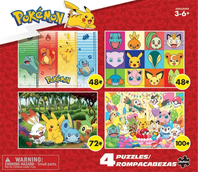 Buffalo Games Pokemon børnepuslespil 4-pak 48-100 brikker
