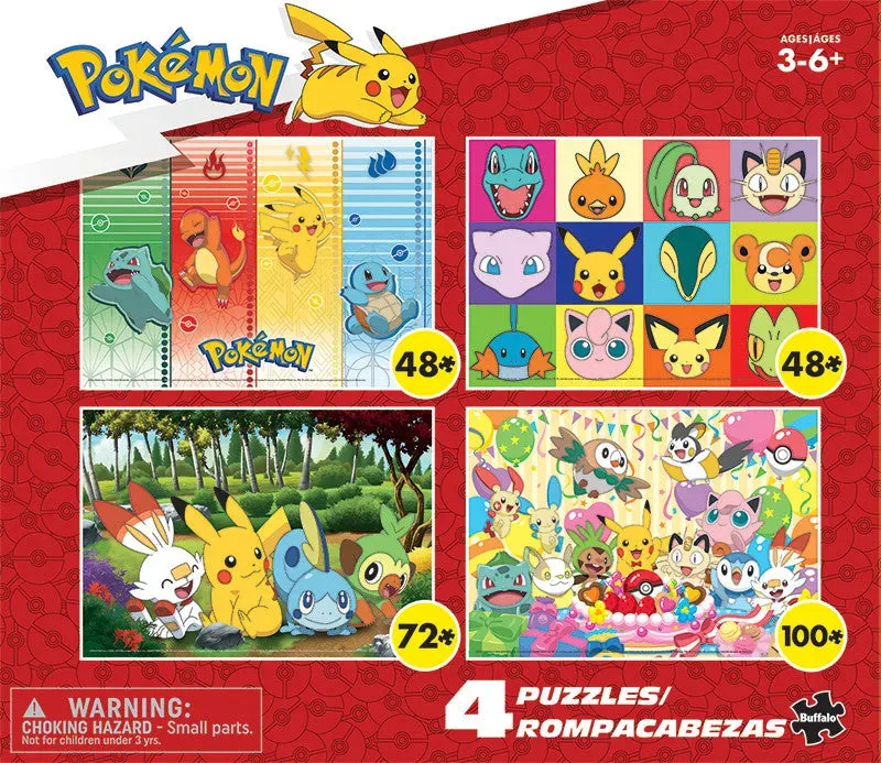 Buffalo Games Pokemon børnepuslespil 4-pak 48-100 brikker