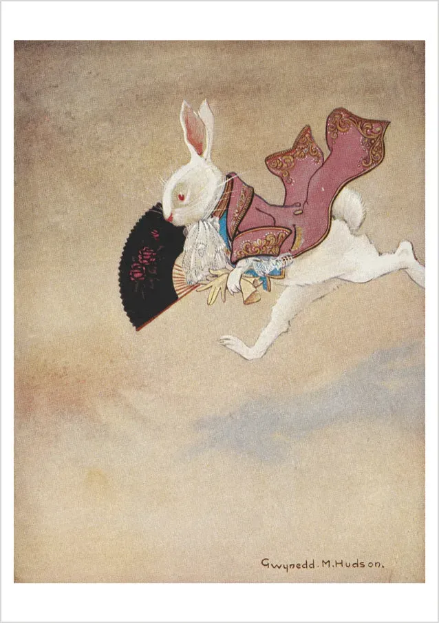 Pomegranate Gwynedd Hudson White Rabbit postkort enkelt