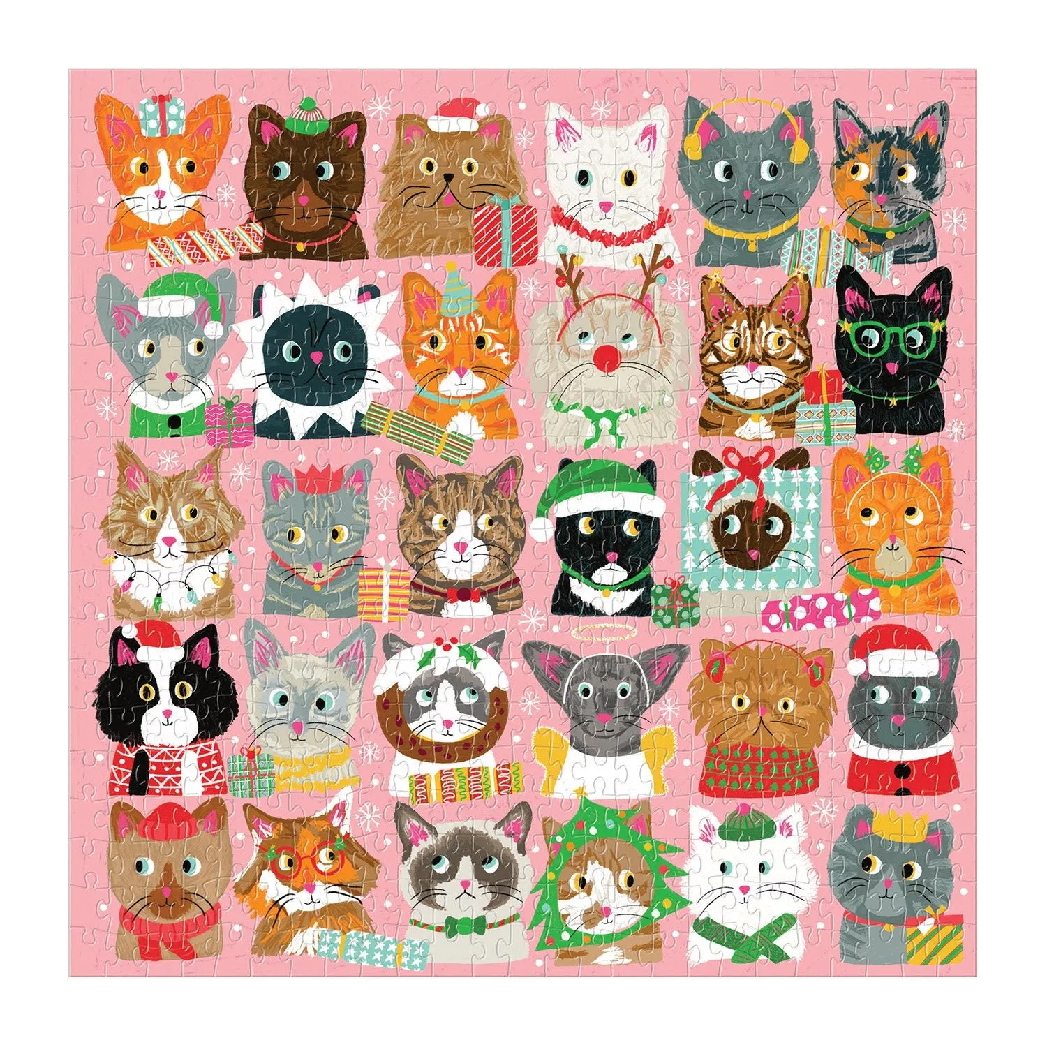 Galison Liza Lewis Festive Furballs puslespil 500 brikker katte