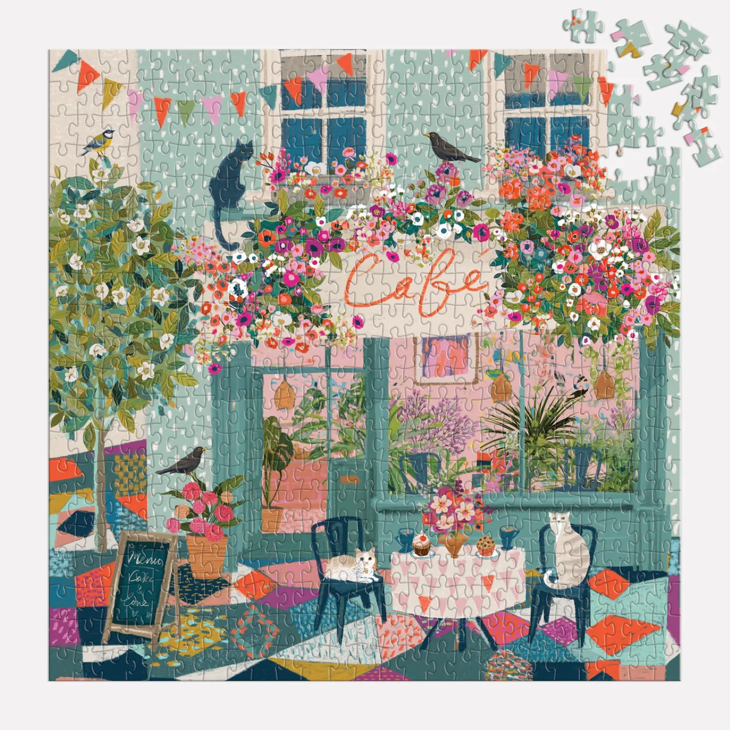 Galison Afternoon Tea 500 puslespil café med katte