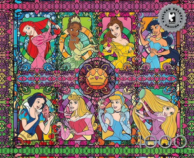 Buffalo Games Silver Select Stained Glass Princess puslespil 1000 brikker