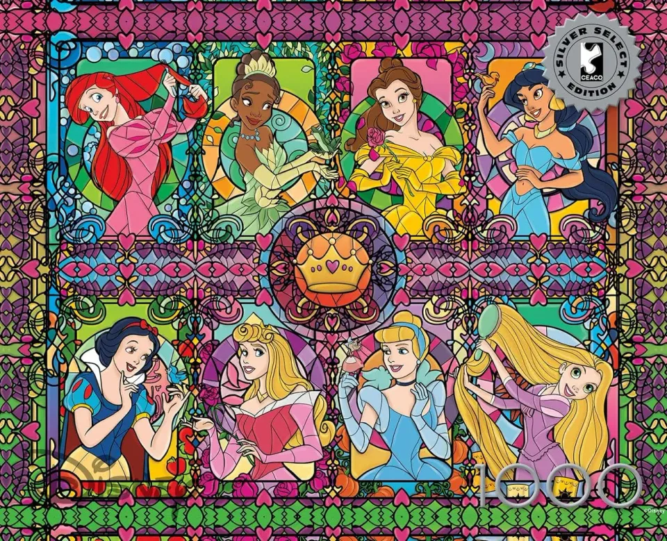 Buffalo Games Silver Select Stained Glass Princess puslespil 1000 brikker