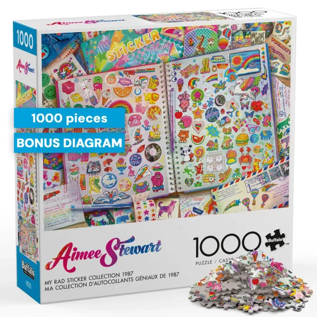 Buffalo Games Aimee Stewart Sticker 1987 puslespil 1000 brikker retro