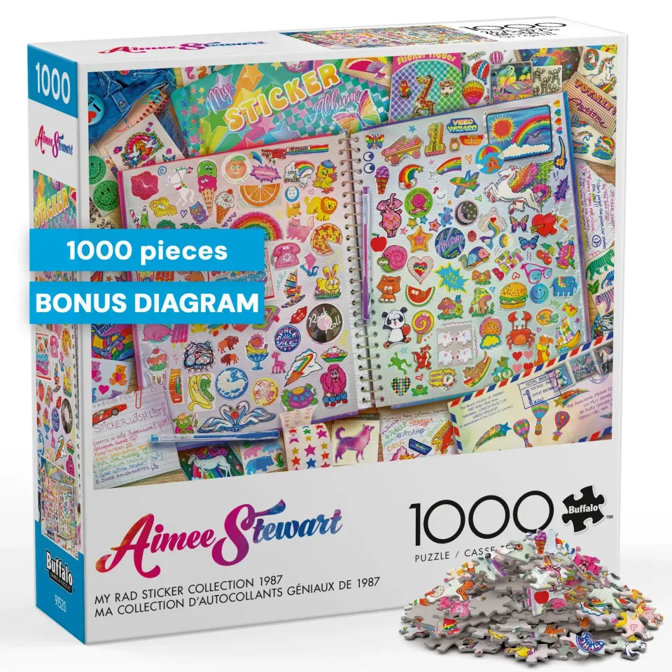Buffalo Games Aimee Stewart Sticker 1987 puslespil 1000 brikker retro