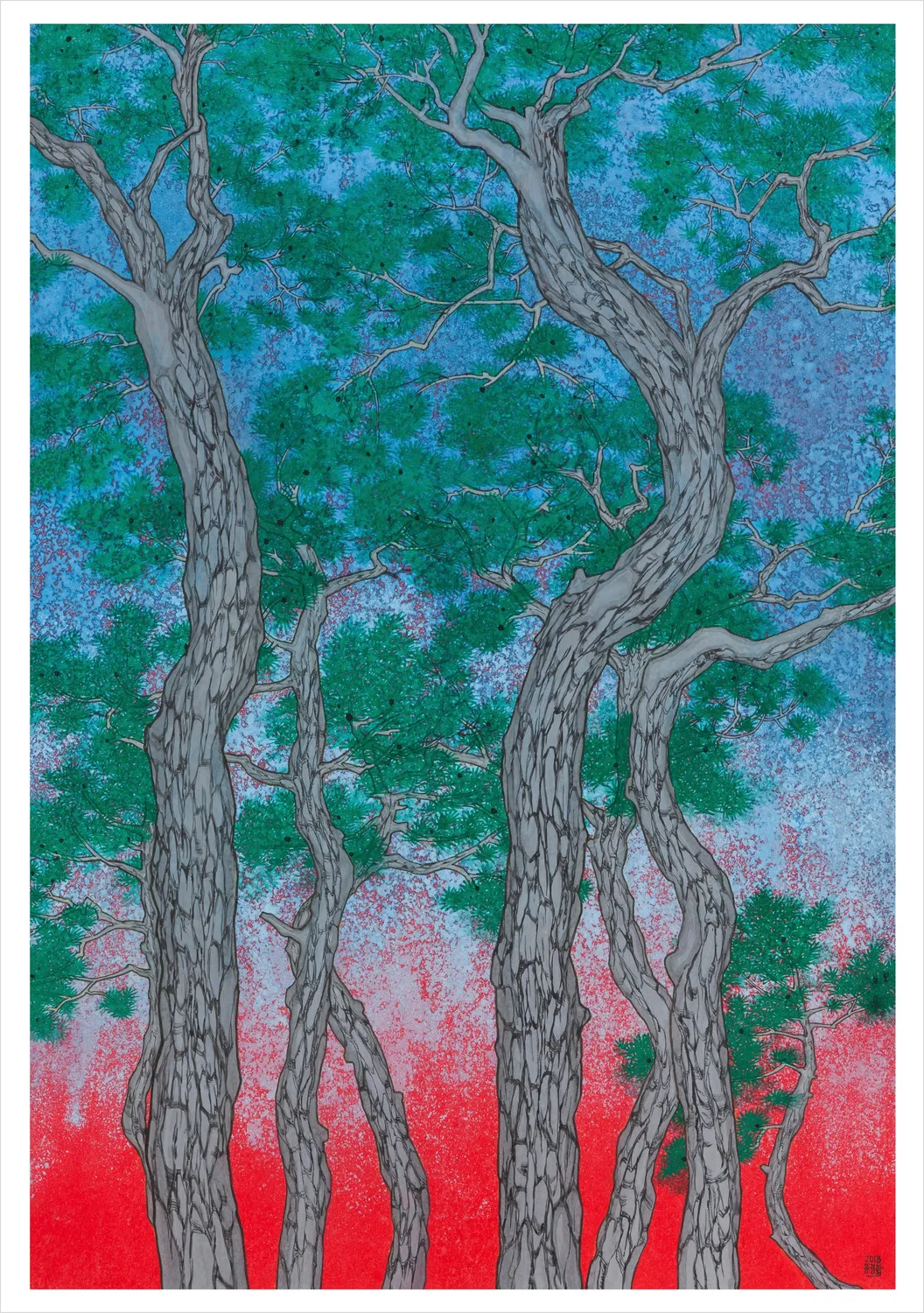 Pomegranate Kyung-Hwa Yu Sacred Grove kortæske landskab