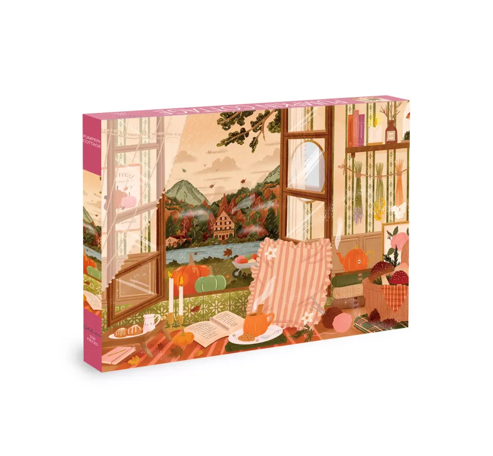 Olleo Pumpkin Cottage puslespil 500 brikker sø-motiv