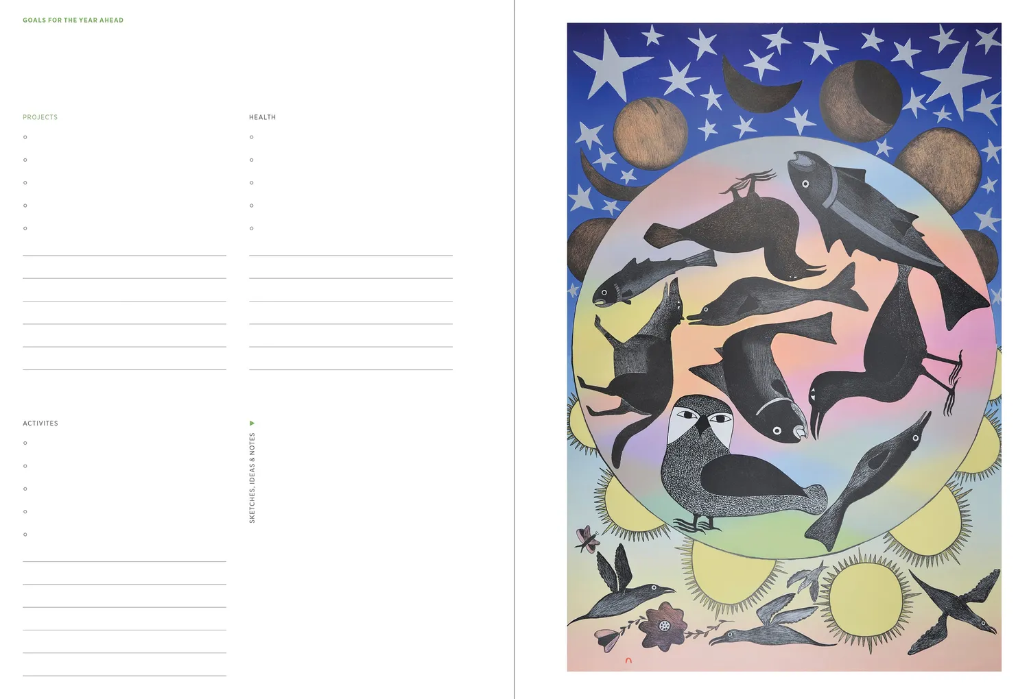Inuit Art Kinngait Timeless planner udateret kunst